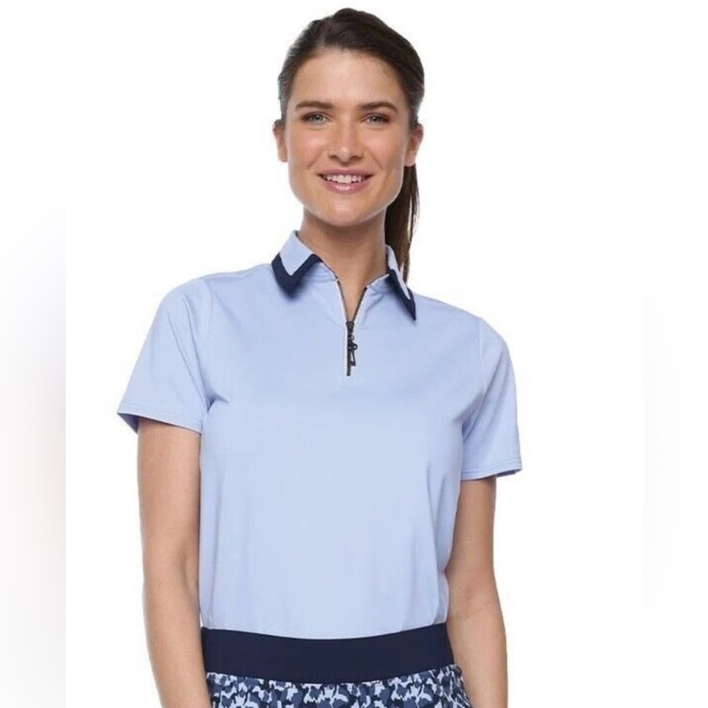 Belyn Key Birdie Cap Sleeve Ice Quarter Zip Golf Shirt